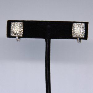 Silver Sparkly Clip-on Stud Earrings